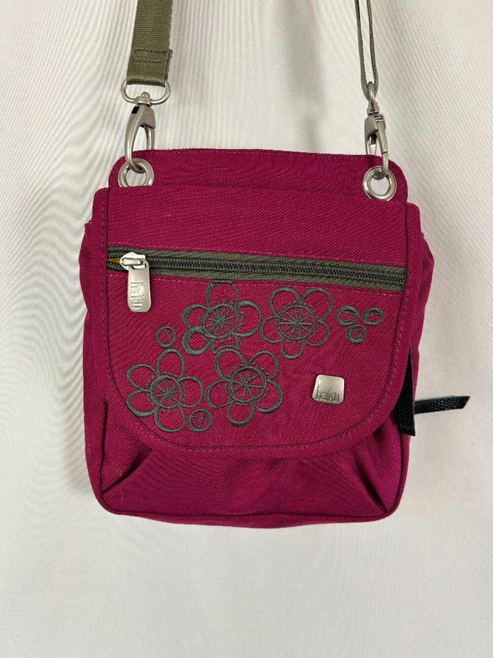 Haiku Fushia Floral Embroidered Crossbody Bag